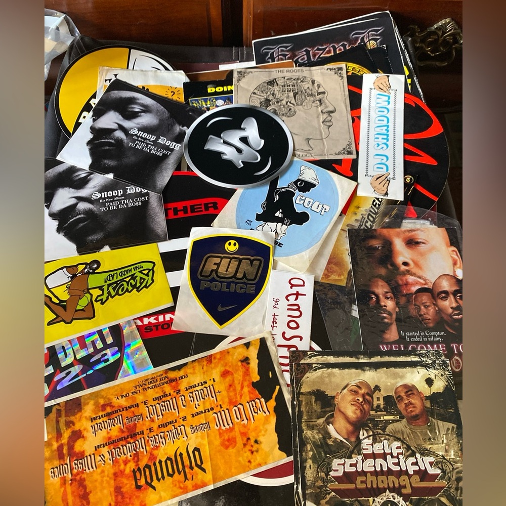 Vintage Hip Hop Sticker Pack Used 

The Coup Atmosphere Dj Honda Dj Shadow